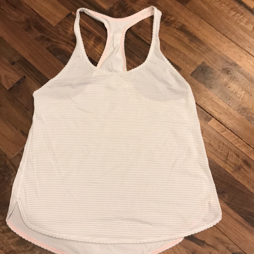 Lululemon racerback tank in white stripe